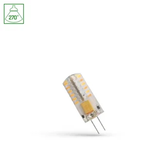 LED 2W G4 12V, Kolonn, Silikon, Varmvit, Spectrum Snabb leverans
