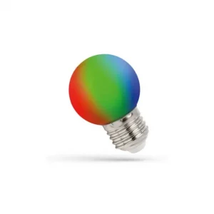 E27 1W RGB LED klotlampa G45, 260 grader, färgskiftande, dekorationslampa Extra rabatt