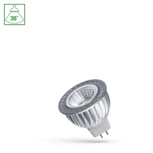 Snabb leverans MR16 LED 12V 4W COB, 38deg, Varm Vit, med glas, Spectrum