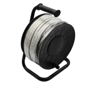 50m Arbetsljus LED strip på kabelvinda ECO 230V, IP67, 120 LED/m, 9W/m, 1320 lm/m Erbjudandepris