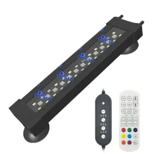 Populär 30 cm akvarie armatur 10W, kan bruges med luftpumpe, RGB+NW, IP68