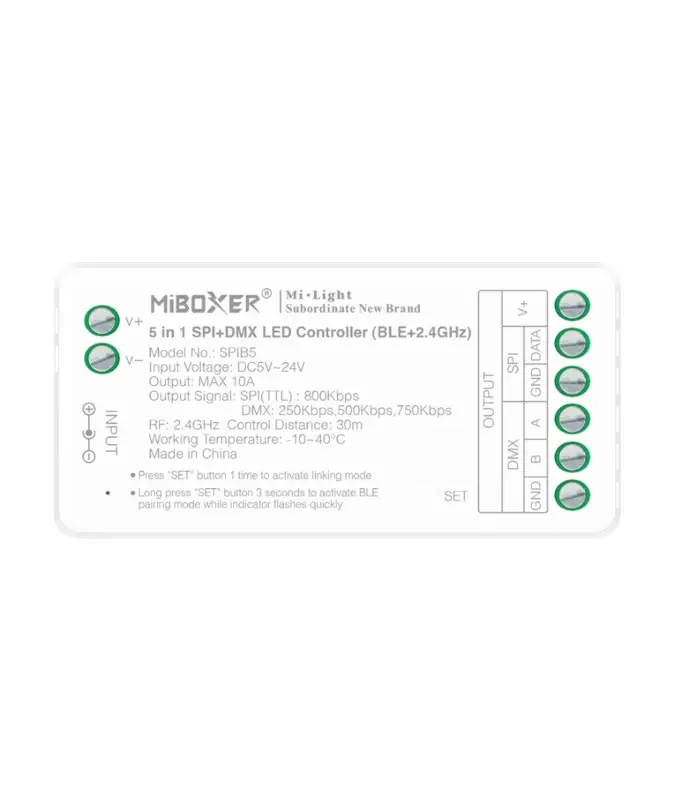 Begränsat antal 5i1 löpljus Bluetooth+DMX strip controller RF, 12V/24V, RGB+CCT