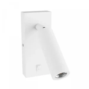 Mini GU10 slim vägglampa Med strömbrytare, Ø3,8x9,5 cm, vit, rund, utan ljuskälla Sista chansen
