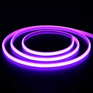 5m 11,5W/m Lila Neon COB strip 230V, IP67 vattentät, 288 LED, Kan klippas var 10:e cm I lager