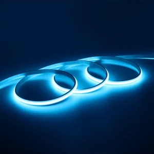 Premium 5m 9W/m Ljusblå Dot-free COB-LED strip 24V DC, IP67, 240 LED/m, 5 års garanti