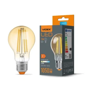 E27 10W LED filament lampa A60, 1050lm, 2200K, Amber glas, 360° ljusspridning Nyhet
