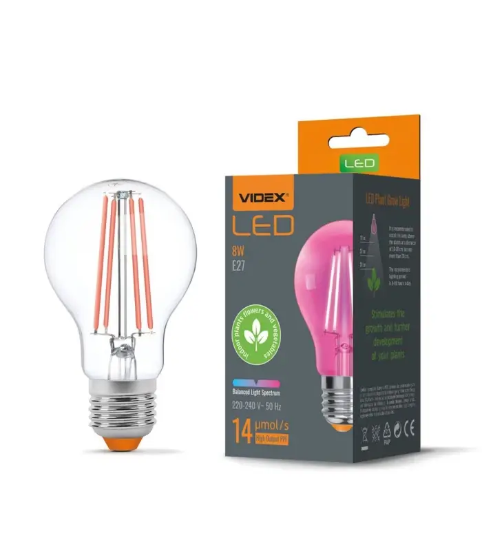 Premium 8W E27 växtlampa A60, Fito, 230V