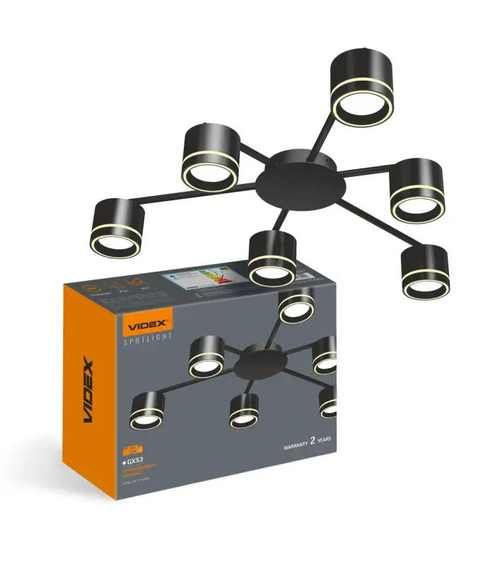 Handla nu GX53 taklampa för 6 lampor Svart, IP20, järn, 180W, inomhus, utan ljuskälla