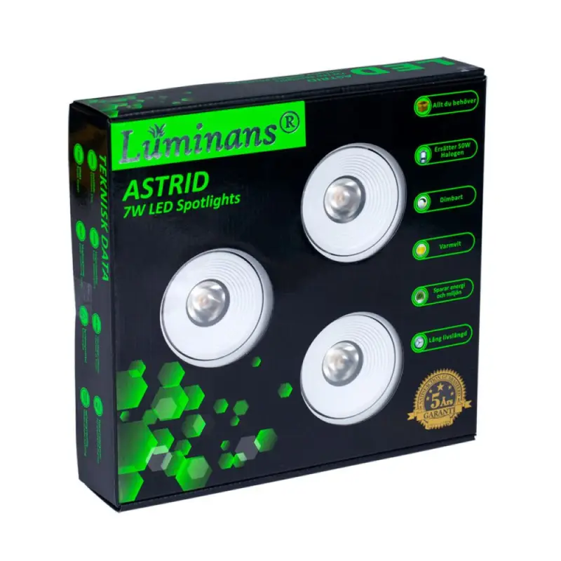 SPOTLIGHT LUMINANS ASTRID INFÄLLD 3X7W 3-PACK Lägg i varukorgen