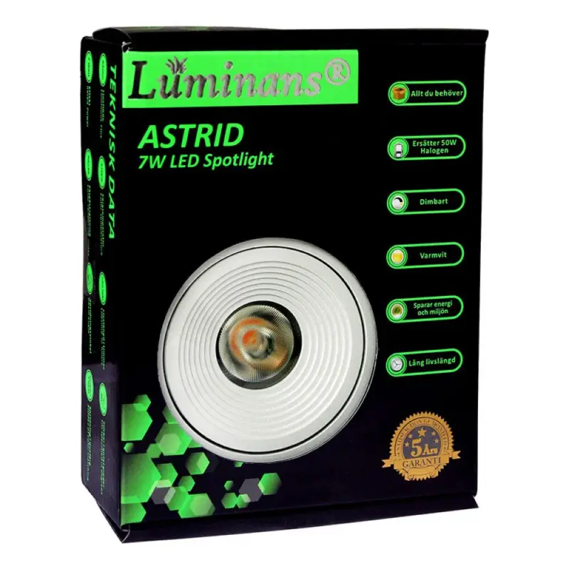 Premium SPOTLIGHT LUMINANS ASTRID INFÄLLD 1X7W 1-PACK