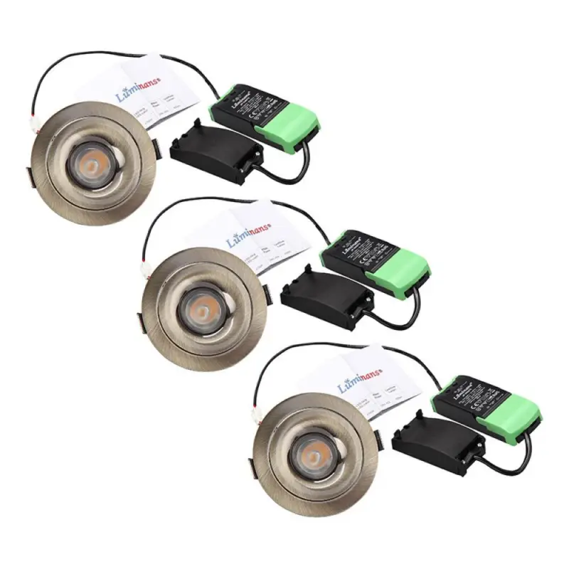 SPOTLIGHT LUMINANS CHESTER INFÄLLD 3X7W MÄSSING 3-PACK Nedsatt pris