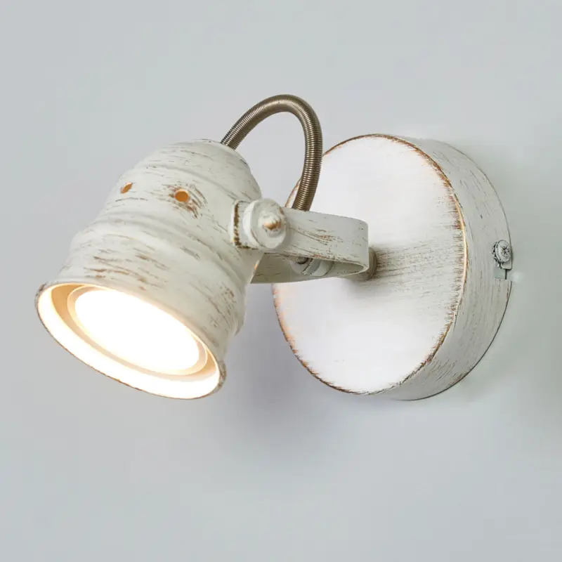 Outlet Lindby spotlight till vägg Leonor, vit, metall, 1 lampa, 9,5 cm