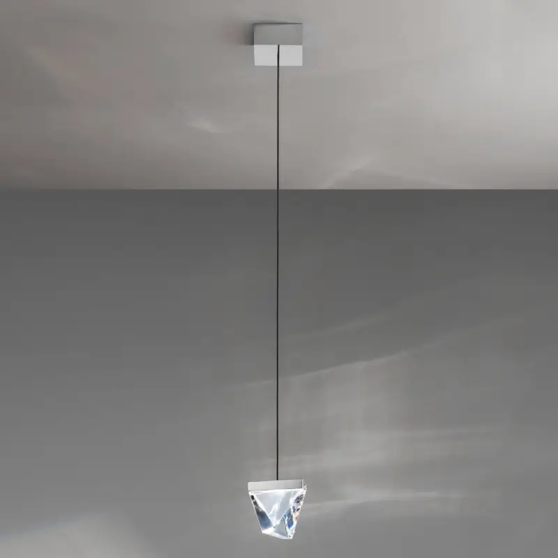Fabbian Tripla LED-hänglampa, kristall aluminium Extra rabatt
