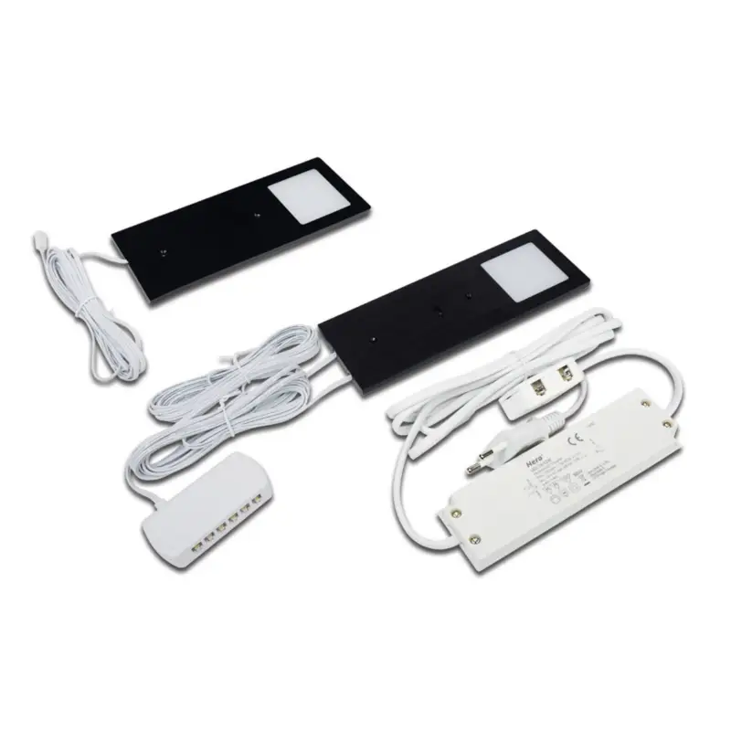 Kundfavorit LED-bänklampa Eco-Pad F 2x-Set 3 000 K svart