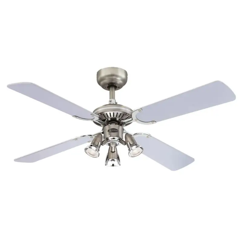 Reapris Westinghouse Fläkt Princess Euro 3 lampor, silver/grafit