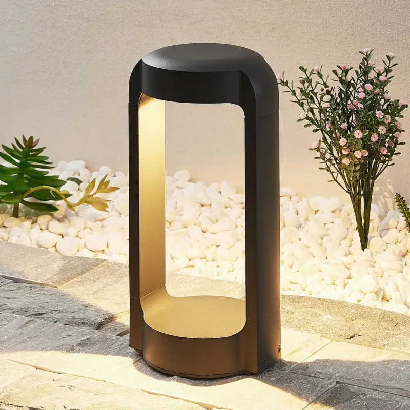 Lucande LED-sockellampa Habsa, 30 cm, antracit, metall Köp nu