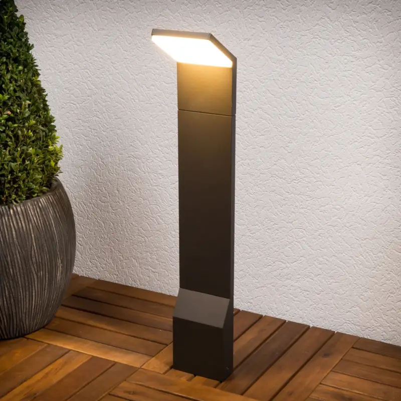 Outlet Lucande LED-väglampa Nevio, 60 cm, antracit, metall