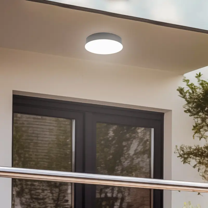 Rabatter Lindby LED-utomhustaklampa Lahja, antracit, sensor, IP65