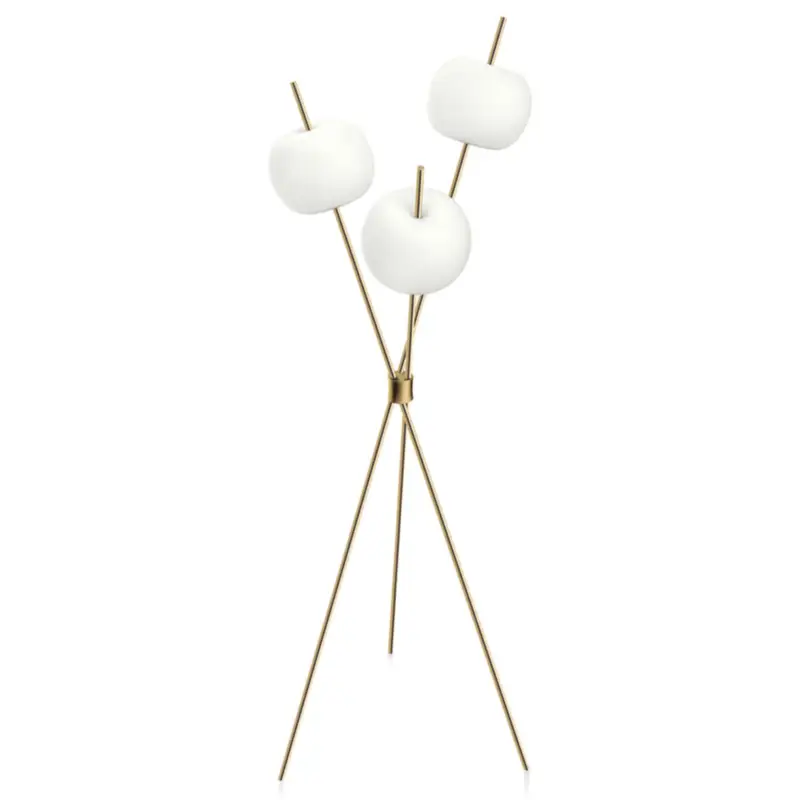 kdln LED-golvlampa Kushi, mässingsfärgad, höjd 140 cm Premium