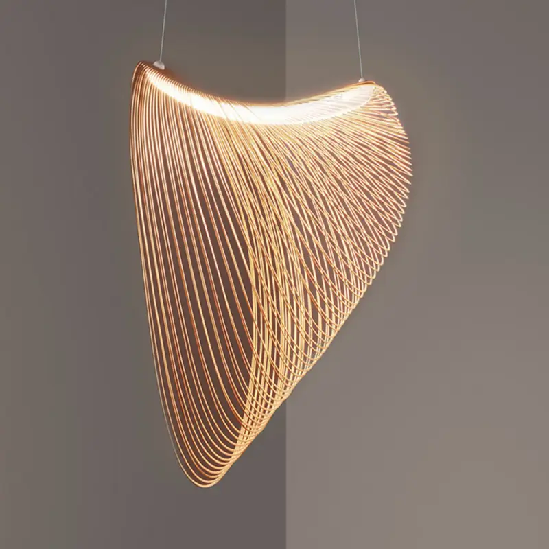 Luceplan Illan LED-hängande lampa i trä, dimbar, Ø 100 cm Rabatt