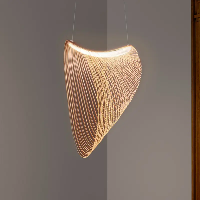 Köp online Luceplan Illan LED-trähänglampa dimbar Ø 80 cm