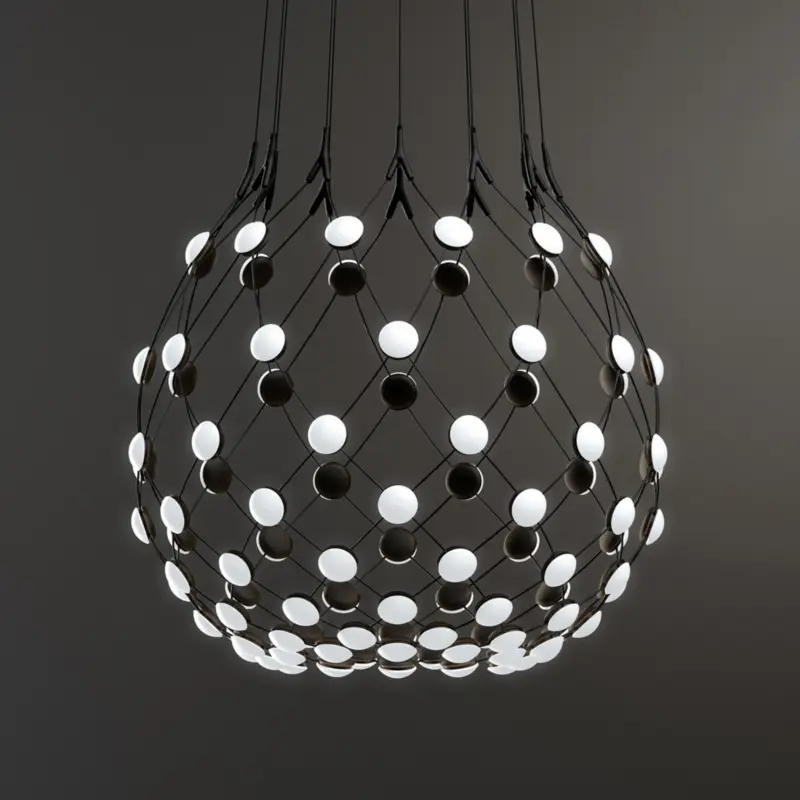 I lager Luceplan Mesh pendellampa Ø 80cm 5m upphängning