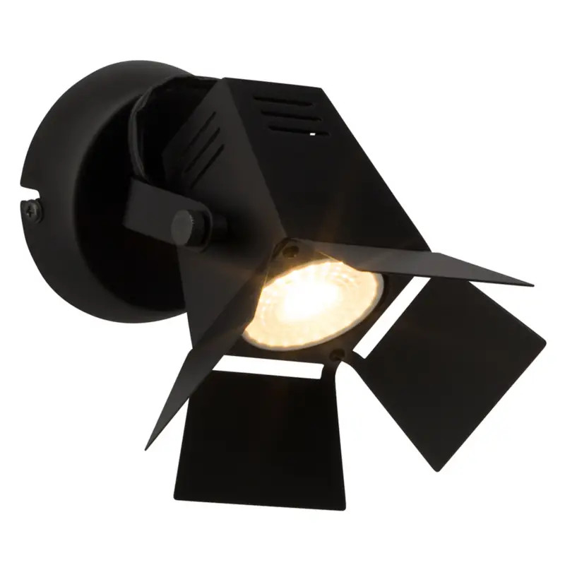 LED-vägglampa Movie med tekniskt utseende, svart Lägg i varukorgen