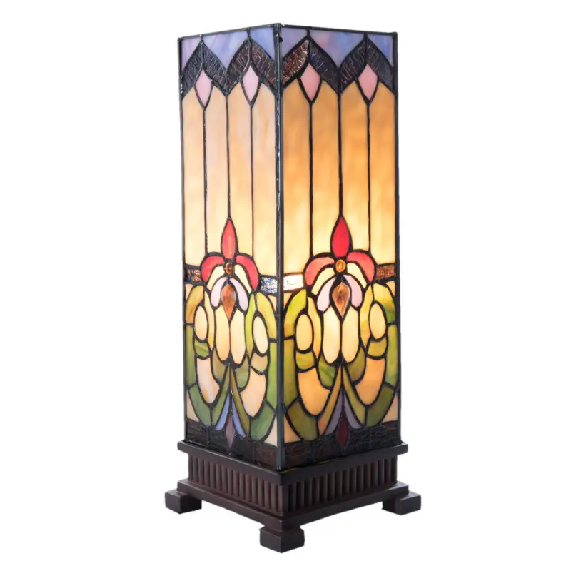 Bordslampa 5907, färgat glas Tiffany-stil Outlet