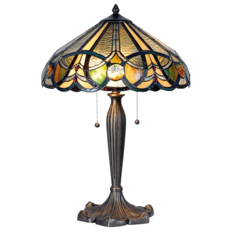Bordslampa 5299 i Tiffany-typ, 2 dragströmbrytare Lägg i varukorgen