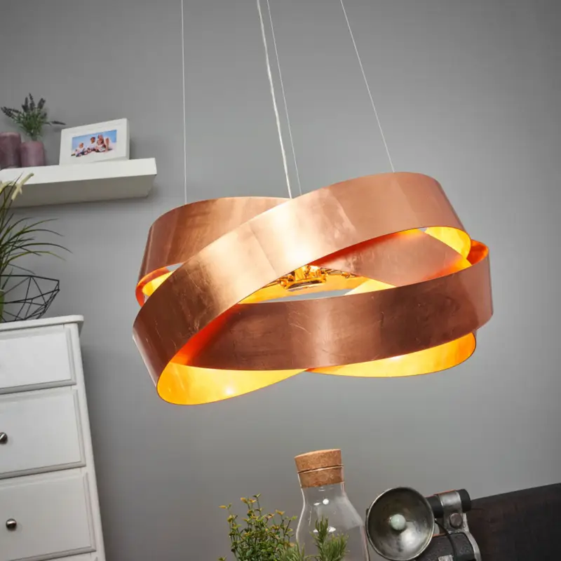 Outlet Pura hänglampa i koppar, 60cm, 8x G9