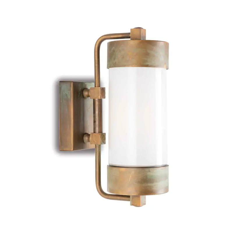 Billigare Utomhusvägglampa 3389, mässing antik/opal