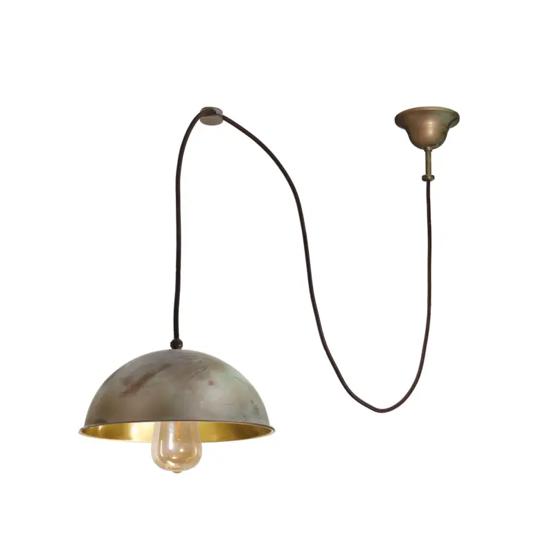 Billigare Hänglampa Circle decentrerad 1 lampa antikmässing