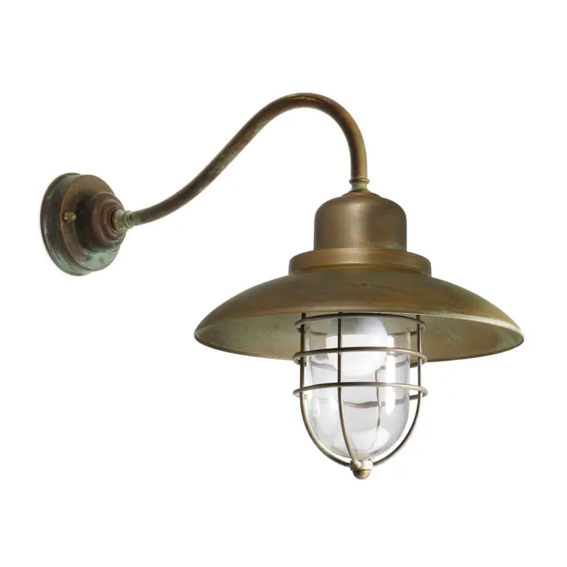 Begränsat erbjudande Vägglampa Patio Cage 3300 mässing antik/klar