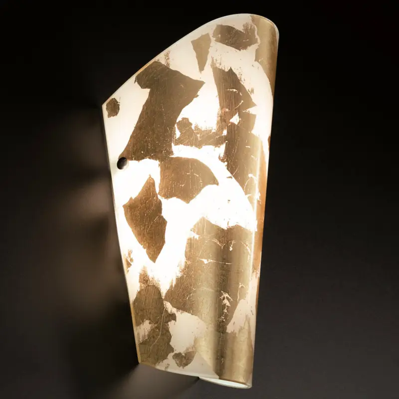 Premium Trevlig vägglampa Bloom vit-guld blad