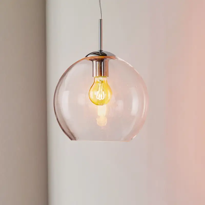 Kulrund glashänglampa Balls, 25 cm, klar Outlet