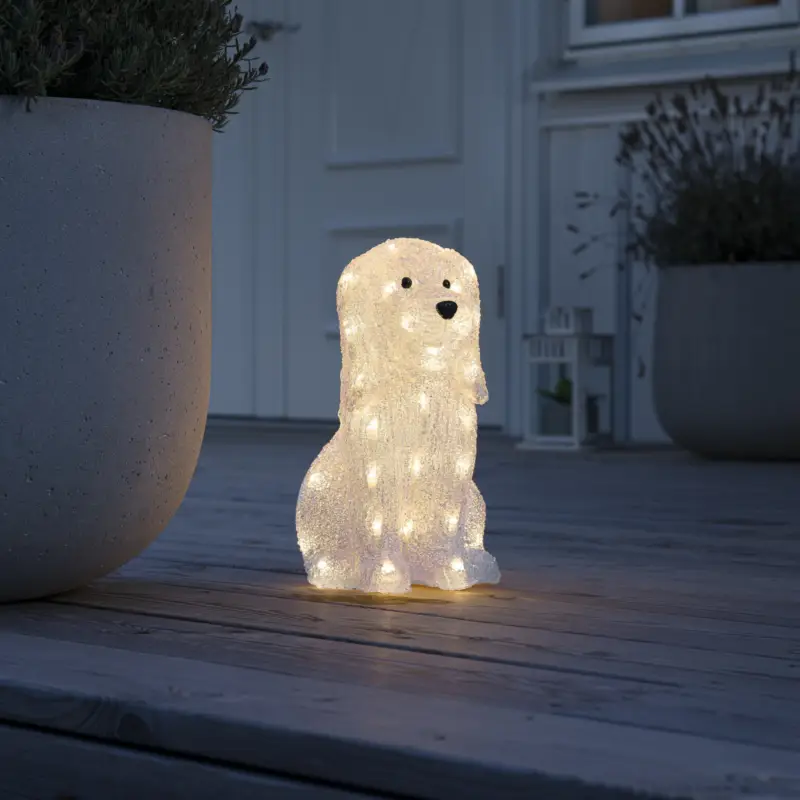 LED-lampfigur Hund Lägg i varukorgen