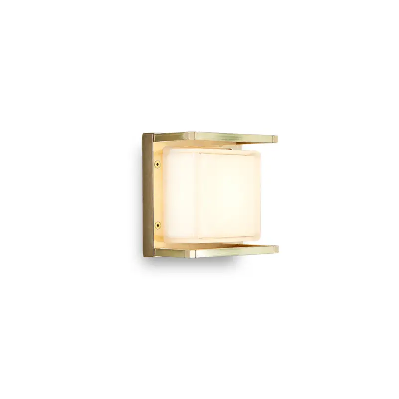 Erbjudandepris LED-utomhusvägglampa Ice Cubic 3405, mässing natur
