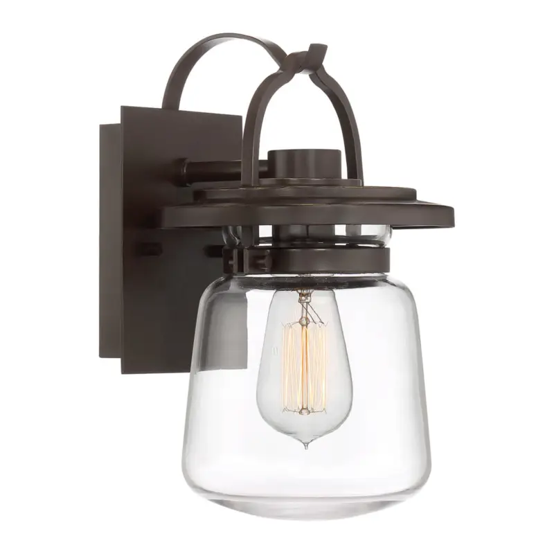 Utomhusvägglampa Lasalle, svart/klar, 29,6 cm hög Handla nu