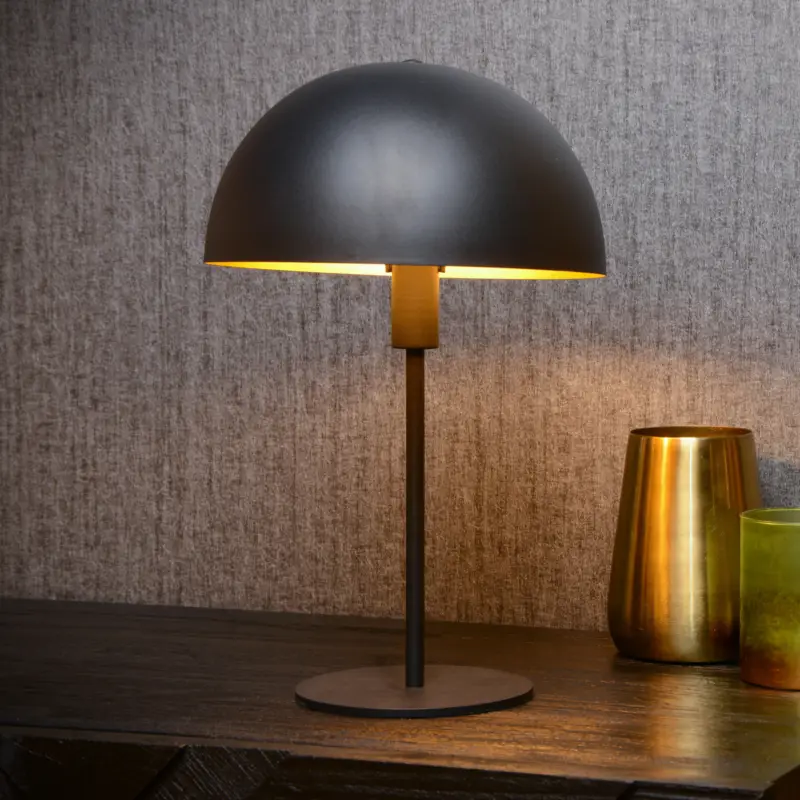 Bordslampa Siemon av stål, svart Köp online