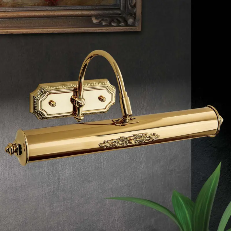 Premium Förgylld bildlampa Gustav av mässing, 40 cm