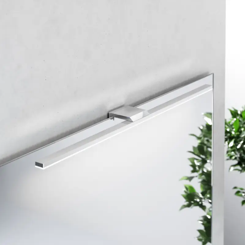 Trygg betalning LED-spegellampa Triga IP44, krom, 60cm, 3.000K