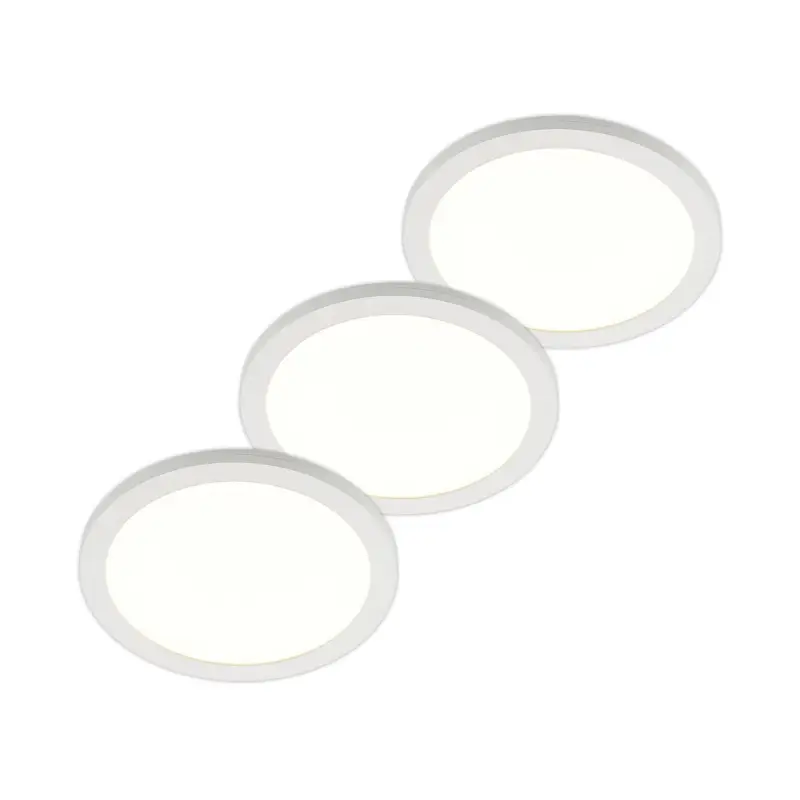 Prios LED-taklampa Aureka, set om 3, sensor, Ø 33 cm, vit Trygg betalning
