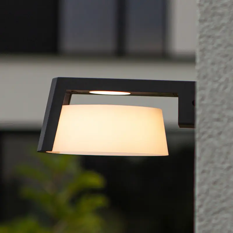 LED-utomhusvägglampa Moon, antracit, CCT, IP44 Billig
