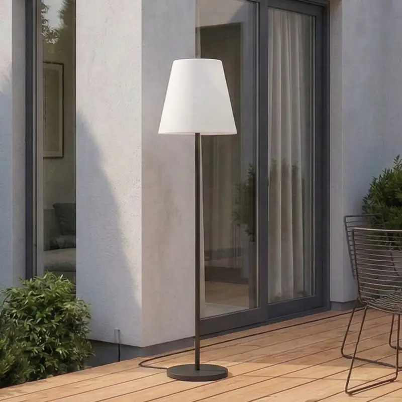 Lucande terrasslampa Jaimy, svart, aluminium, 150 cm Beställ nu