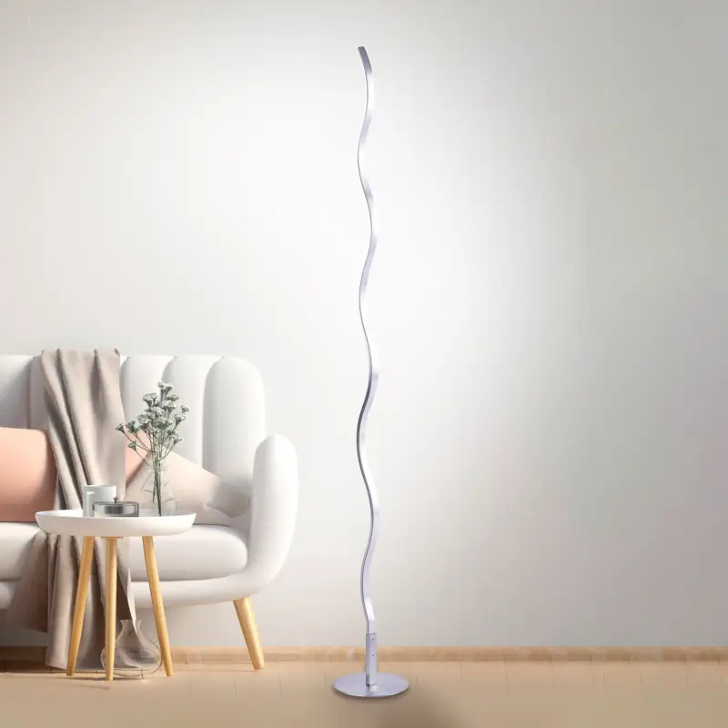 Handla nu LED-golvlampa Wave 3 000K 120cm stål