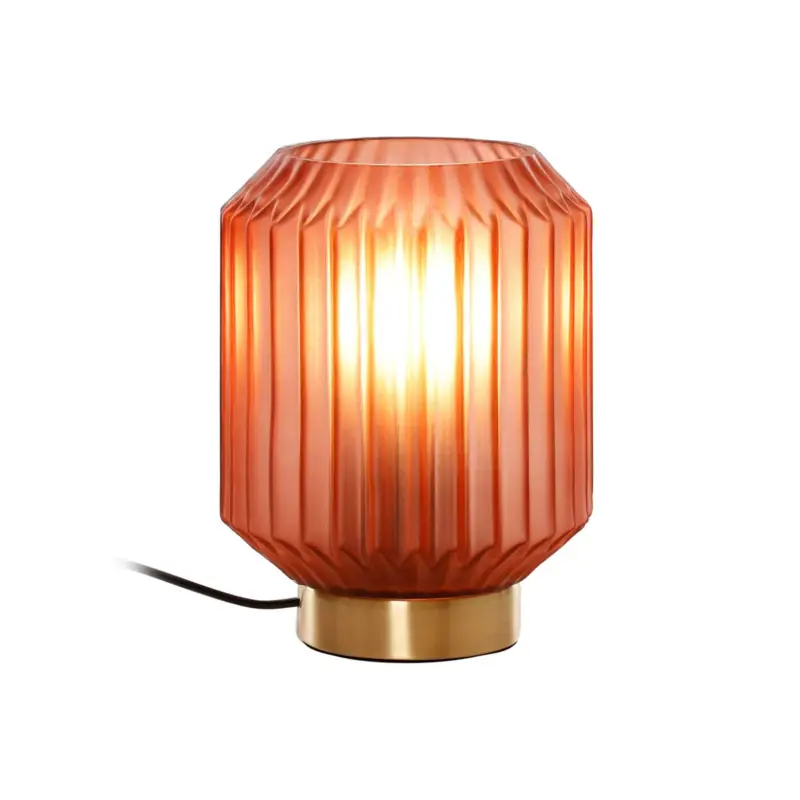 Beacon bordslampa Clancy, rosa glasskärm, höjd 17 cm Snabb leverans