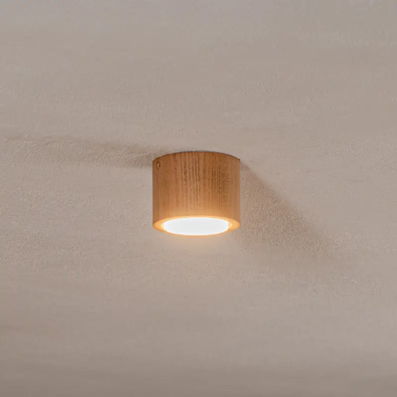 Begränsat antal Envostar Ernest Downlight GX53 i trä, rund