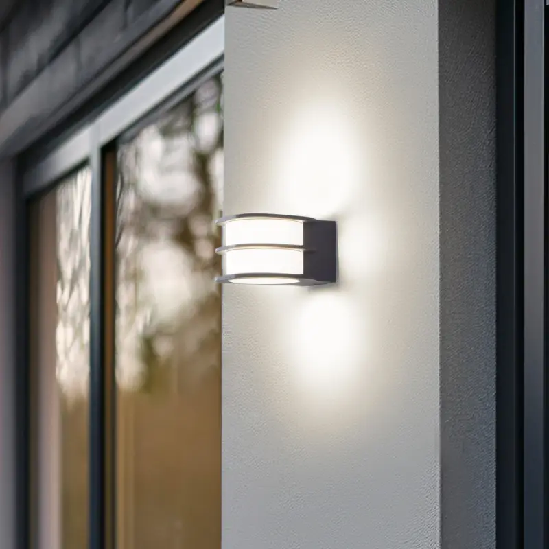 Lindby Smart LED-utomhusvägglampa Fyra, rund, CCT, RGB, Tuya Handla nu
