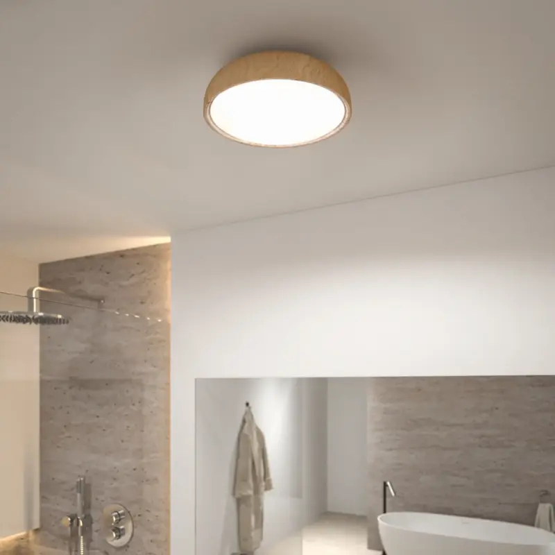 Begränsad tid Paulmann Oka LED-taklampa IP44 CCT träoptik