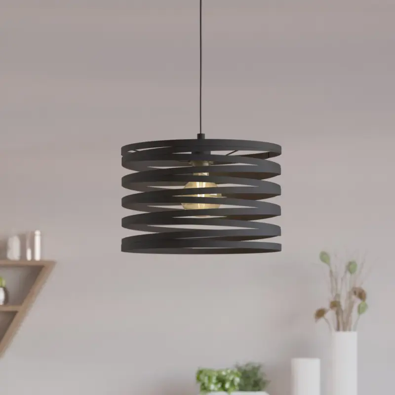 Billig Cremella hänglampa, Ø 37 cm, svart, stål
